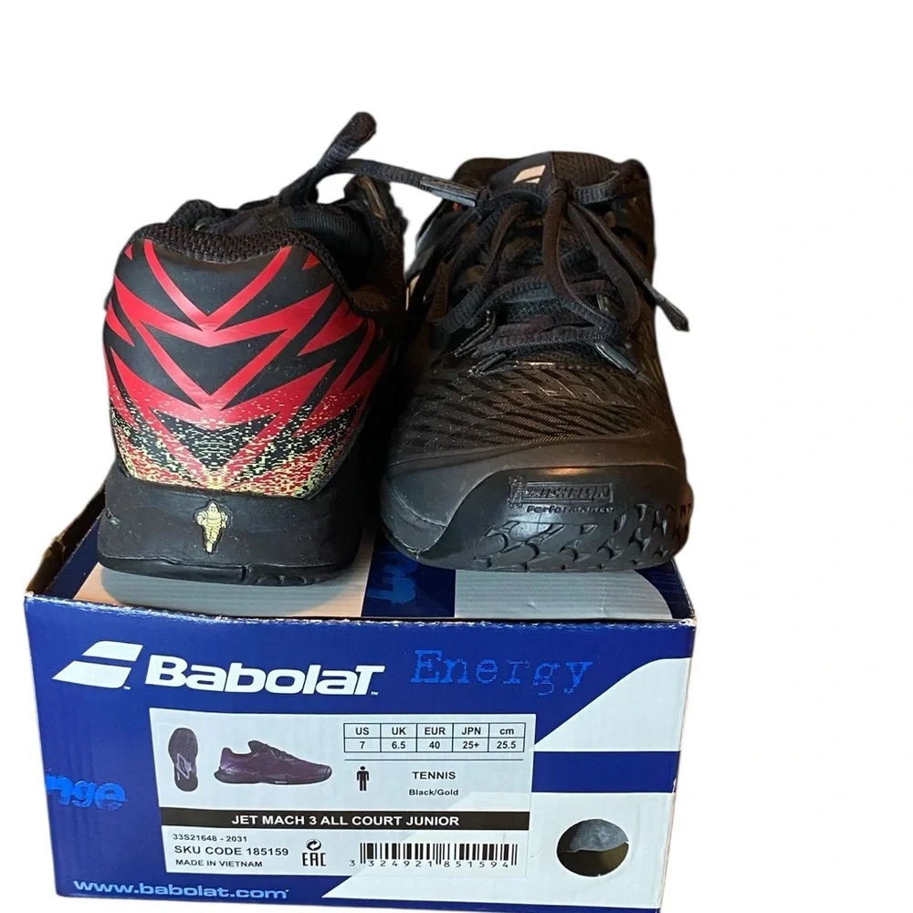 Babolat Propulse All Court Junior Tennis Shoes Black Red Size US 5.5 EUR 38